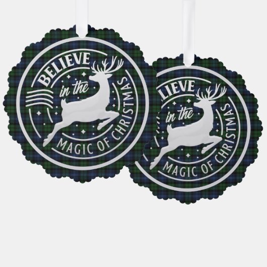 Black Watch Ancient Scottish Tartan Weihnachten Ornament Karte (Vorderseite/Rückseite)