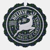 Black Watch Ancient Scottish Tartan Weihnachten Ornament Karte (Rückseite)