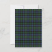 Black Watch Ancient Tartan Response Card RSVP Karte (Rückseite)