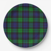 Black Watch Campbell Tartan Pappteller (Vorderseite)