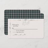 Black Watch Dress Modern Original Scottish Tartan RSVP Karte (Vorne/Hinten)