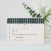 Black Watch Dress Modern Original Scottish Tartan RSVP Karte (Stehend Vorderseite)