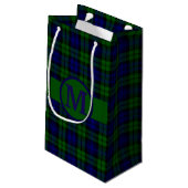 Black Watch Kariert Tartan personalisieren Kleine Geschenktüte (Rückseite Schrägansicht)