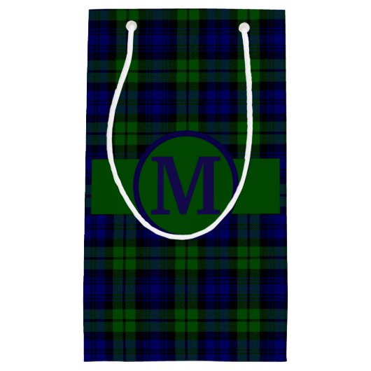 Black Watch Kariert Tartan personalisieren Kleine Geschenktüte (Vorderseite)