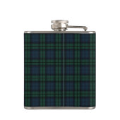 Black Watch Kariert Tartan Scottish Thistle Monogr Flachmann (Rückseite)