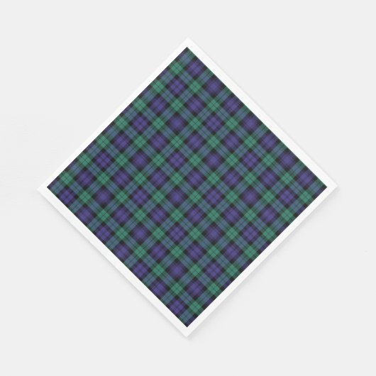 Black Watch Scottish Tartan Serviette (Ecke)