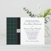 Black Watch Scottish Tartan Wedding Einladung (Stehend Vorderseite)