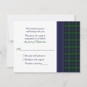 Black Watch Tartan Celtic Response Card RSVP Karte (Rückseite)