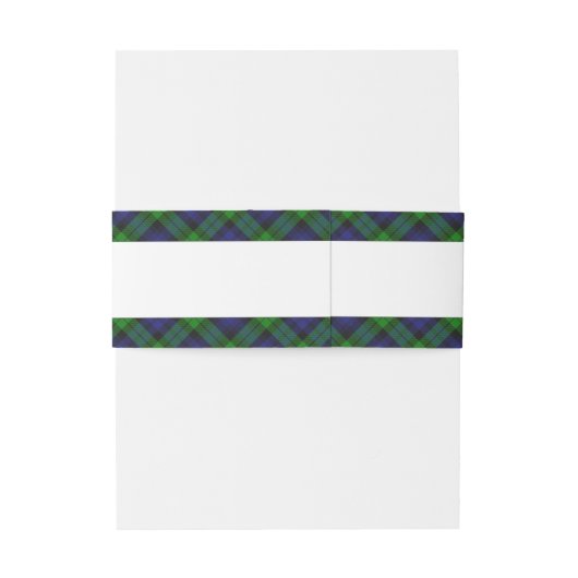 Black Watch Tartan Kariert Einladungsbanderole (Rückseitenbeispiel)