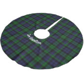 Black Watch Tartan Karierte Weihnachten individuel Polyester Weihnachtsbaumdecke (Schrägansicht)