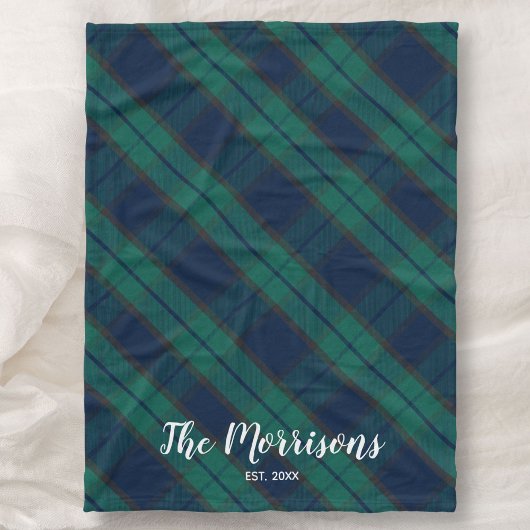 Black Watch Tartan Karierten Individuelle Name Jah Fleecedecke