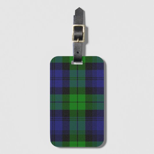 Black Watch Tartan Kariertes schottisches Muster Gepäckanhänger (Vorderseite Vertikal)