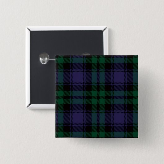 Black Watch Tartan, Karo Button (Vorne & Hinten)