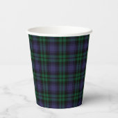 Black Watch Tartan, Plaid Pappbecher (Rückseite)