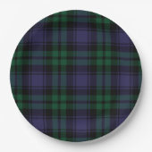 Black Watch Tartan, Plaid Pappteller (Vorderseite)