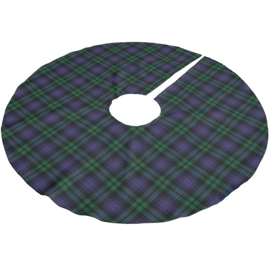 Black Watch Tartan, Plaid Polyester Weihnachtsbaumdecke (Schrägansicht)
