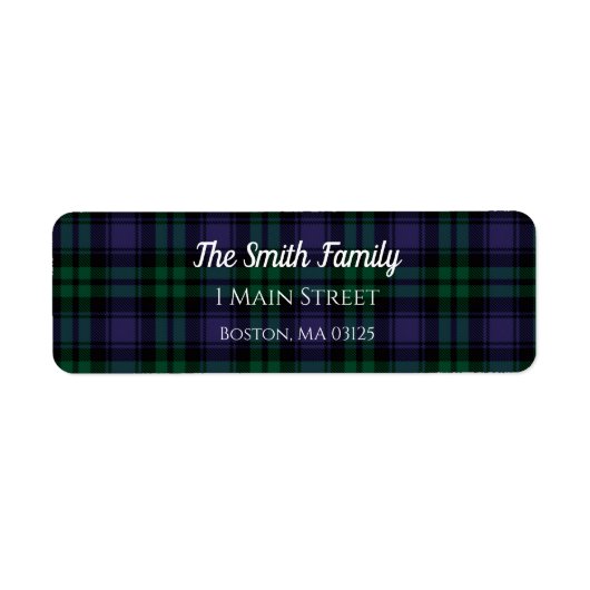 Black Watch Tartan, Plaid Return Address (Vorne)