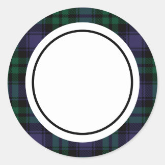 Black Watch Tartan, Plaid Runder Aufkleber