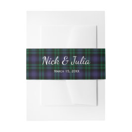 Black Watch Tartan, Plaid Wedding Einladungsbanderole
