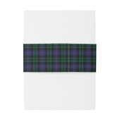 Black Watch Tartan, Plaid Wedding Einladungsbanderole (Rückseitenbeispiel)