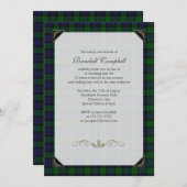 Black Watch Tartan Rentirement-Party Einladung (Vorne/Hinten)
