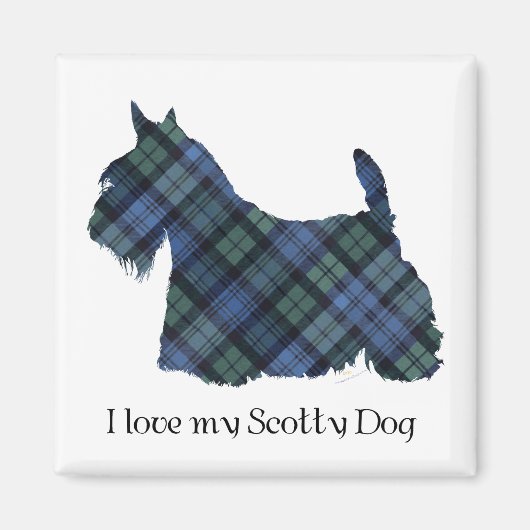 Black Watch Tartan Scottish Terrier Magnet (Vorne)