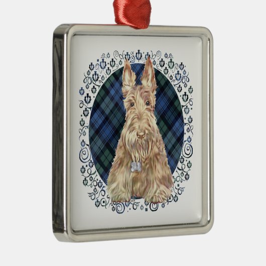 Black Watch Tartan Silbernes Ornament (Rechts)