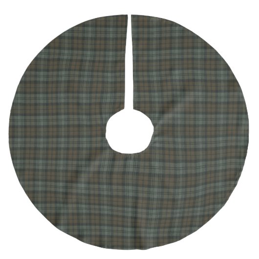 Black Watch Weathered Scottish Tartan Polyester Weihnachtsbaumdecke (Vorderseite)