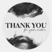 Black Watercolor Abstrakt Small Business Vielen Da Runder Aufkleber (Vorderseite)