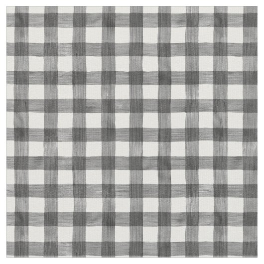 Black Watercolor Gingham Stoff (Nahaufnahme)