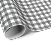 Black Watercolor Gingham Wrapping Paper Geschenkpapier (Rolleneckpunkt)