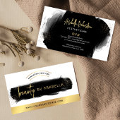 Black Watercolor & Gold Makeup Lashes Schönheitssa Visitenkarte