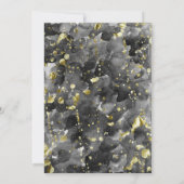 Black Watercolor Gold Spritzer Graduation Party Einladung (Rückseite)