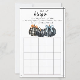 Black Watercolor Pumpkins Baby Dusche Bingo Spiel