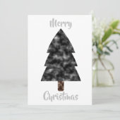 Black Watercolor Weihnachtsbaumkarte Einladung (Stehend Vorderseite)