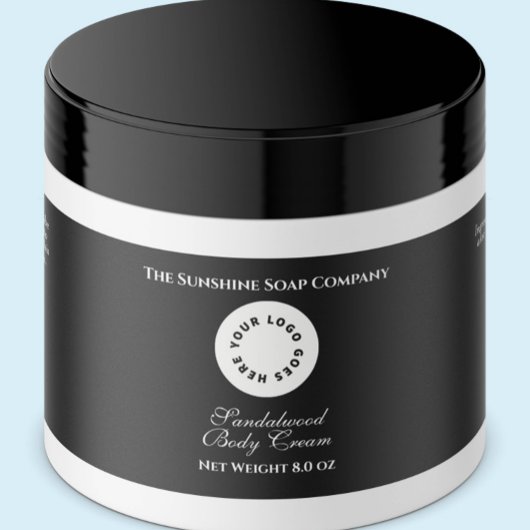 Black Waterproof Cosmetik Jar Label mit Logo Wasserflaschenetikett