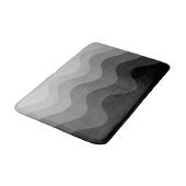 Black Wavey Stripe Modern Bath Mat Badematte (Schrägansicht)