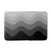 Black Wavey Stripe Modern Bath Mat Badematte (Vorderseite)