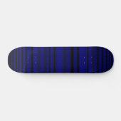 Black Wavy Lines - On Blue Skateboard (Horizontal)