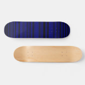 Black Wavy Lines - On Blue Skateboard (Horizontal)