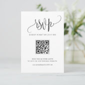 Black We Do moderne Kalligrafie Hochzeit QR-Code RSVP Karte (Stehend Vorderseite)
