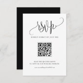 Black We Do moderne Kalligrafie Hochzeit QR-Code RSVP Karte (Vorne/Hinten)