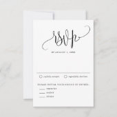 Black We Do moderne kalligraphische Hochzeit RSVP Karte (Vorderseite)