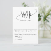 Black We Do moderne kalligraphische Hochzeit RSVP Karte (Stehend Vorderseite)