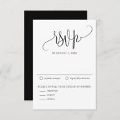 Black We Do moderne kalligraphische Hochzeit RSVP Karte (Vorne/Hinten)