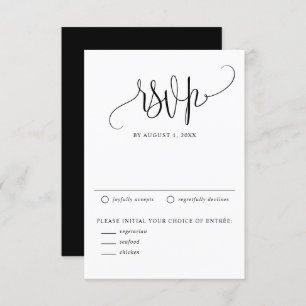 Black We Do moderne kalligraphische Hochzeit RSVP Karte