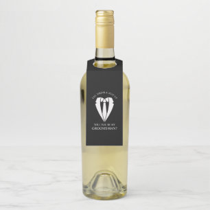 Black Wedding Anzug and Krawatte Trauzeuge Vorschl Flaschenanhänger