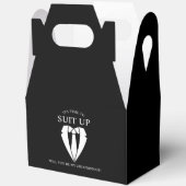 Black Wedding Anzug and Krawatte Trauzeuge Vorschl Geschenkschachtel (Offen)