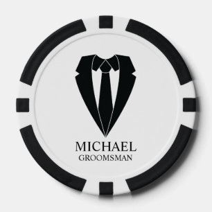 Black Wedding Anzug und Krawatte Personalisierte T Pokerchips