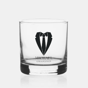 Black Wedding Anzug und Krawatte Personalisierte T Whiskyglas